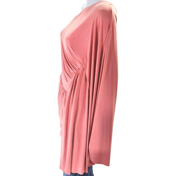 Misa Los Angeles Parvaneh Coral Pink Jersey One Shoulder Draped Mini Dress M - Picture 5 of 10